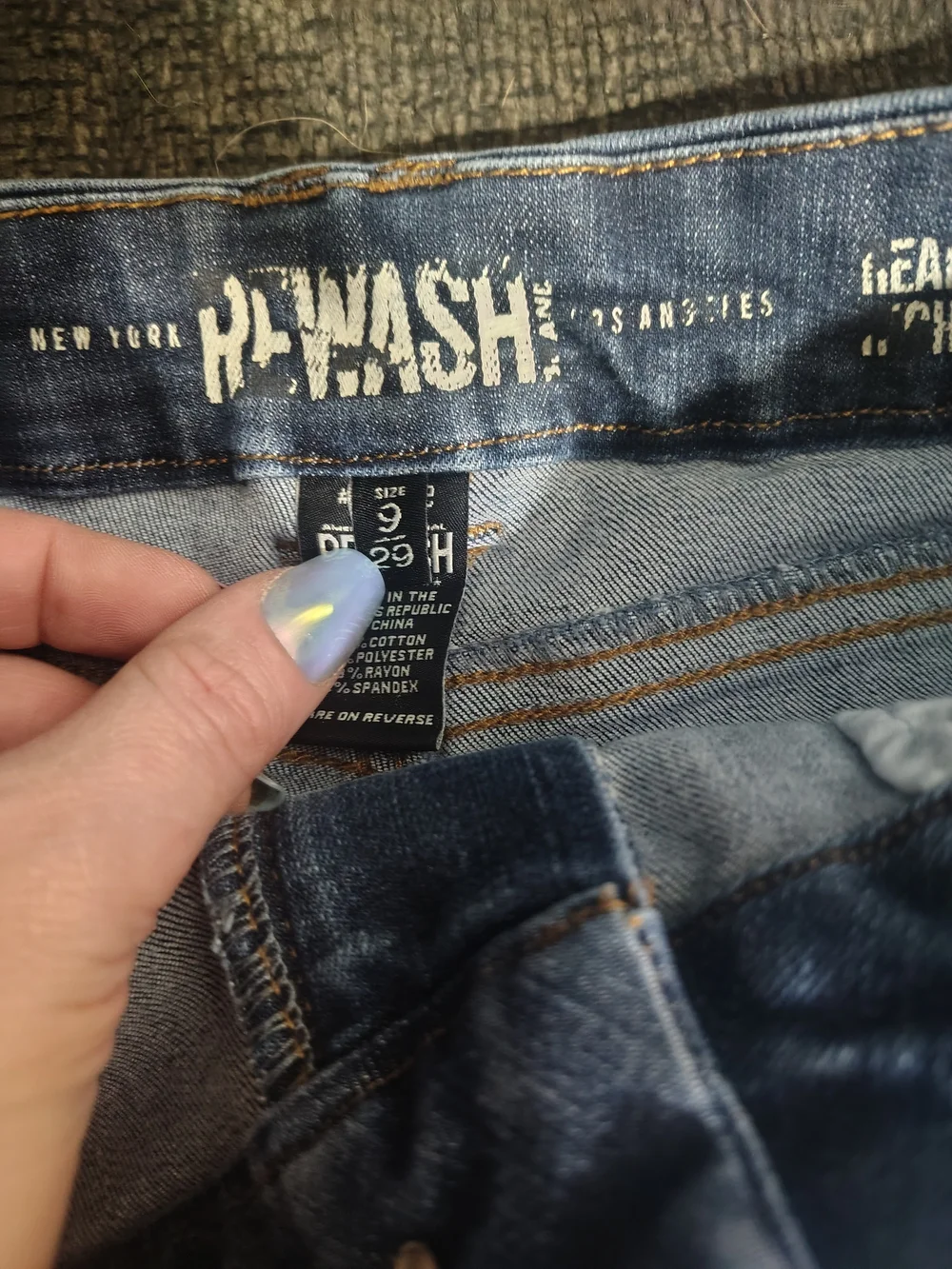 Rewash Blue Distressed Frayed Hem Denim Shorts